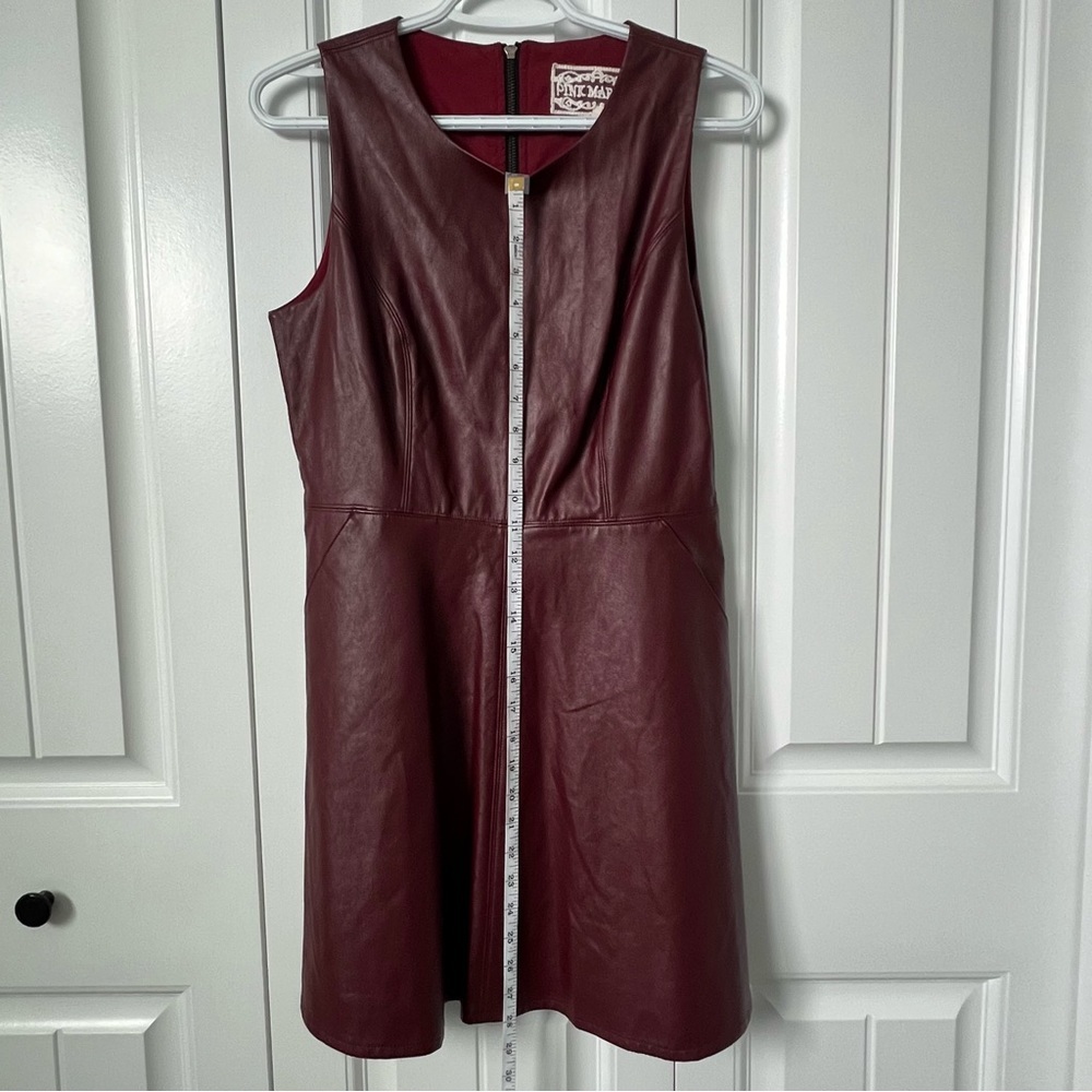 Faux Leather Maroon Pink Martini Dress Size Small in excellent condition. - Picture 2 of 5